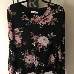Floral Slit Sleeve Tunic